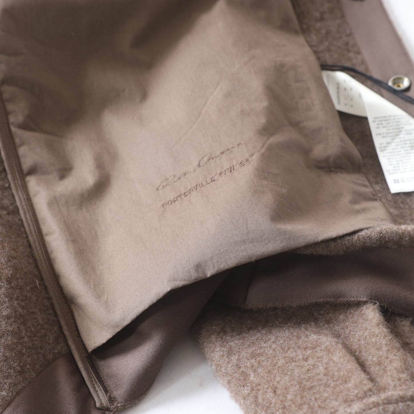 RICK OWENS BROWN PORTERVILLE FUZZY JACKET