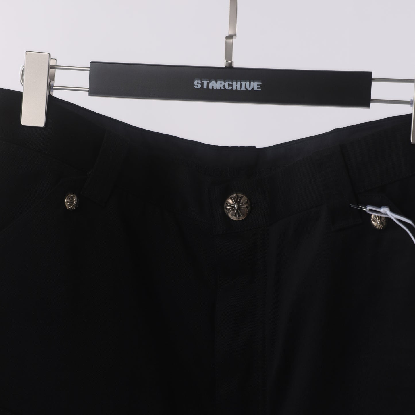 CHROME HEARTS BLACK CARPENTER SHORTS 36