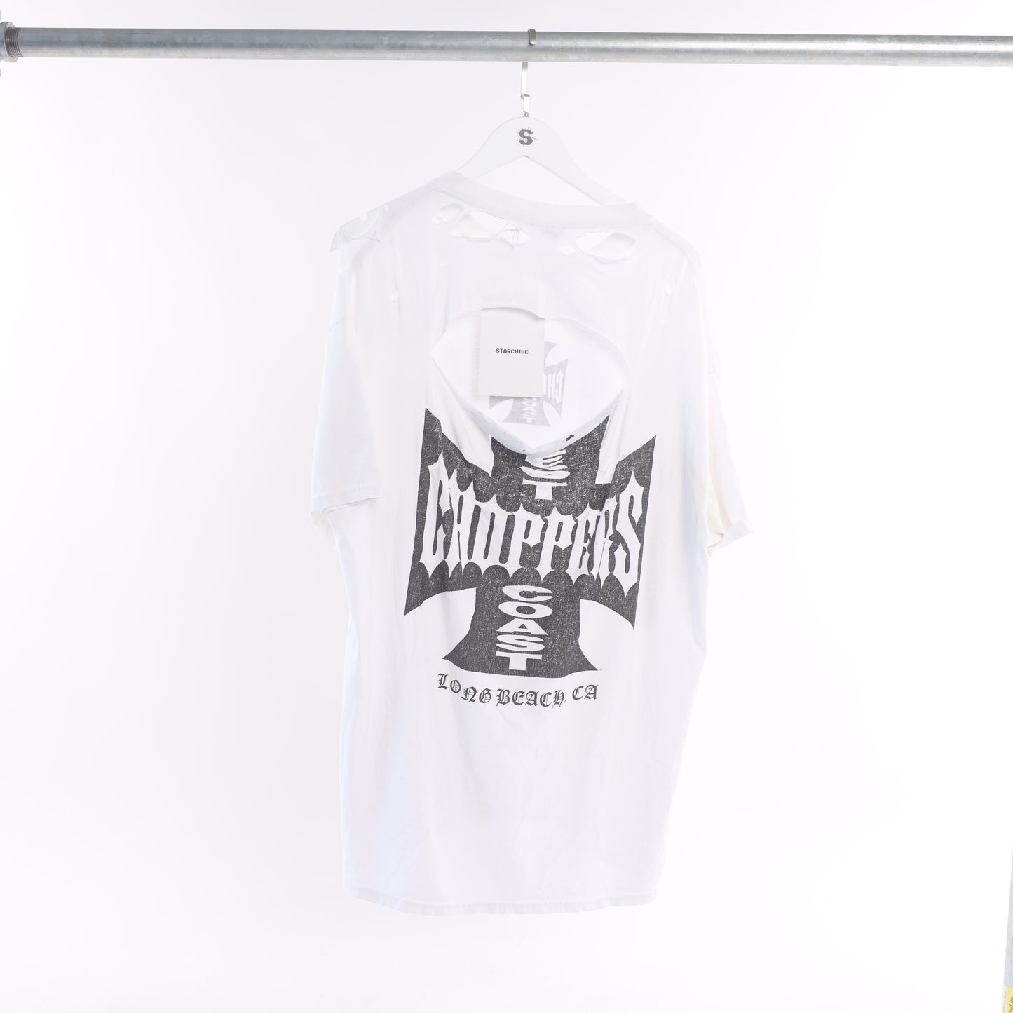 THRASHED WEST COAST CHOPPERS WHITE TEE XL