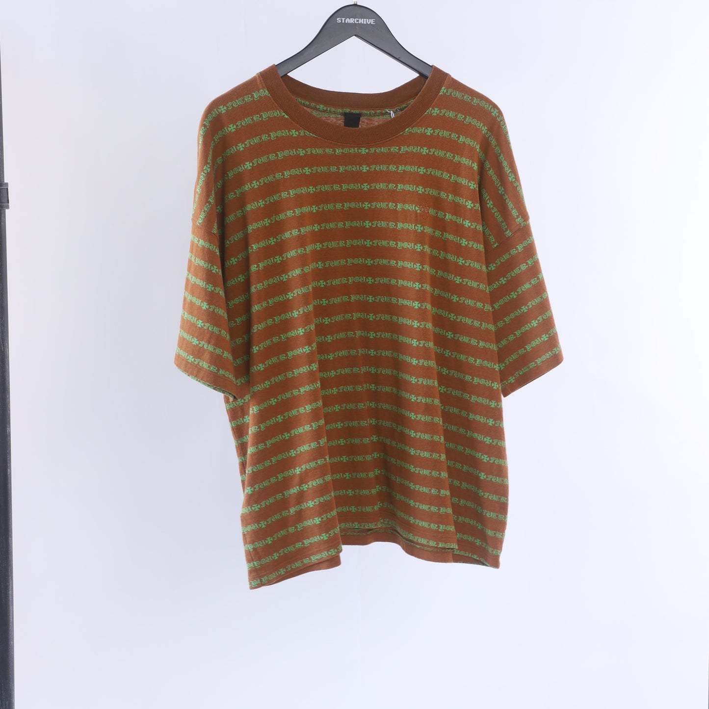 Chrome Hearts Fuck You Teens From Mars Striped Skater Tee