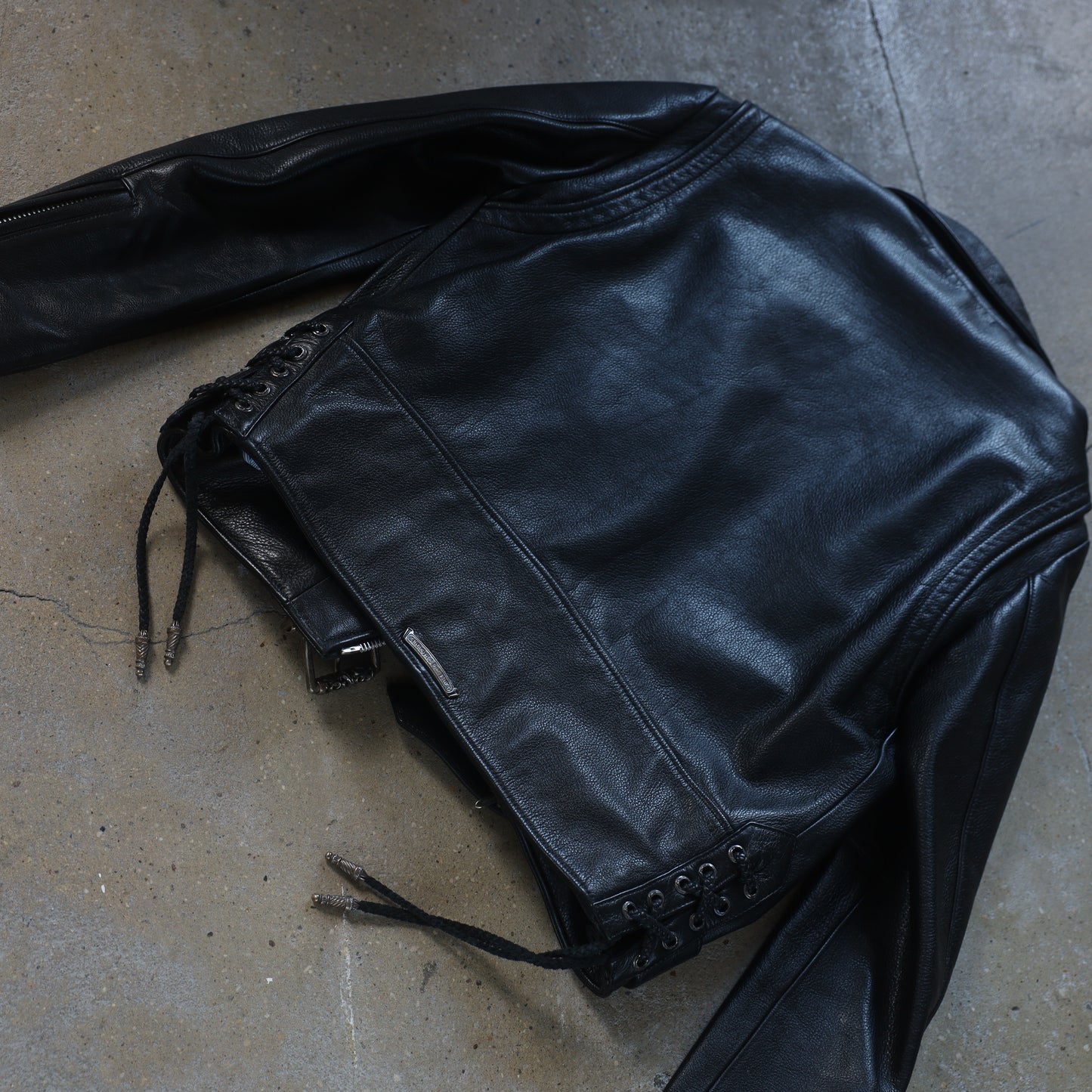 Chrome Hearts JJ Dean Hermes Scarf Lined Leather Jacket