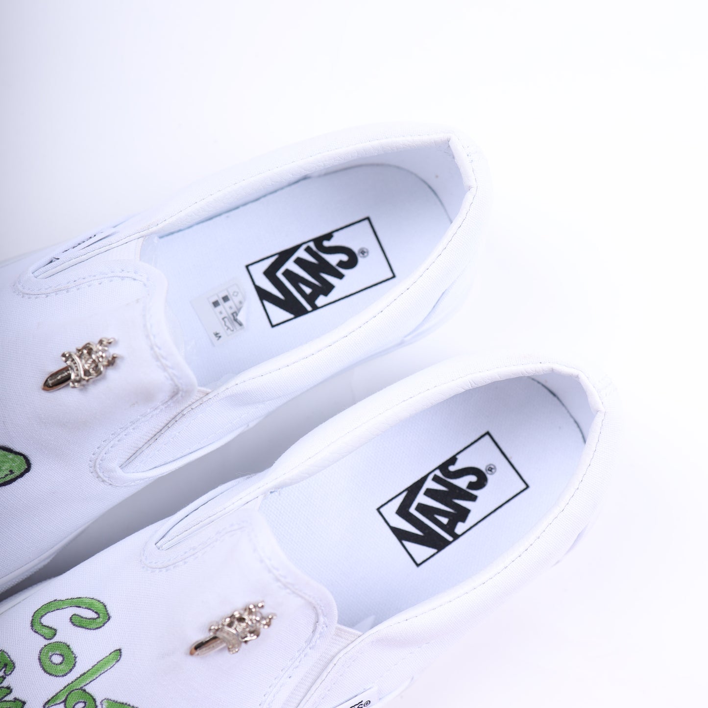 CHROME HEARTS X MATTY BOY HAND PAINTED VANS SLIP ONS SIZE 10