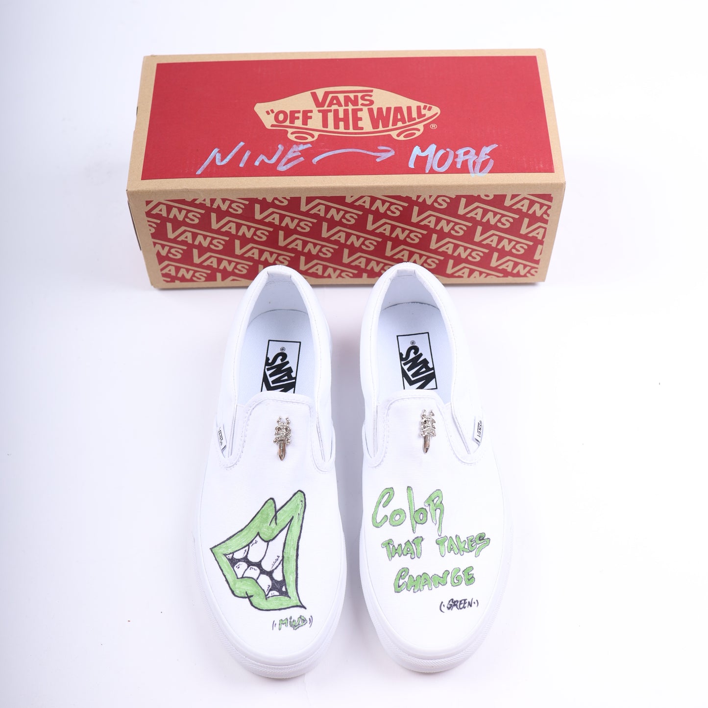 CHROME HEARTS X MATTY BOY HAND PAINTED VANS SLIP ONS SIZE 10