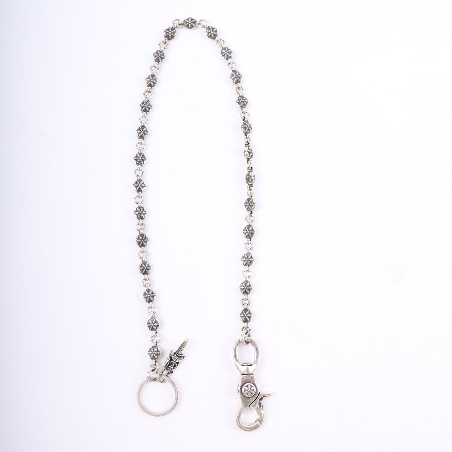 CHROME HEARTS STAR WALLET CHAIN WITH KEYRING 26 LINK