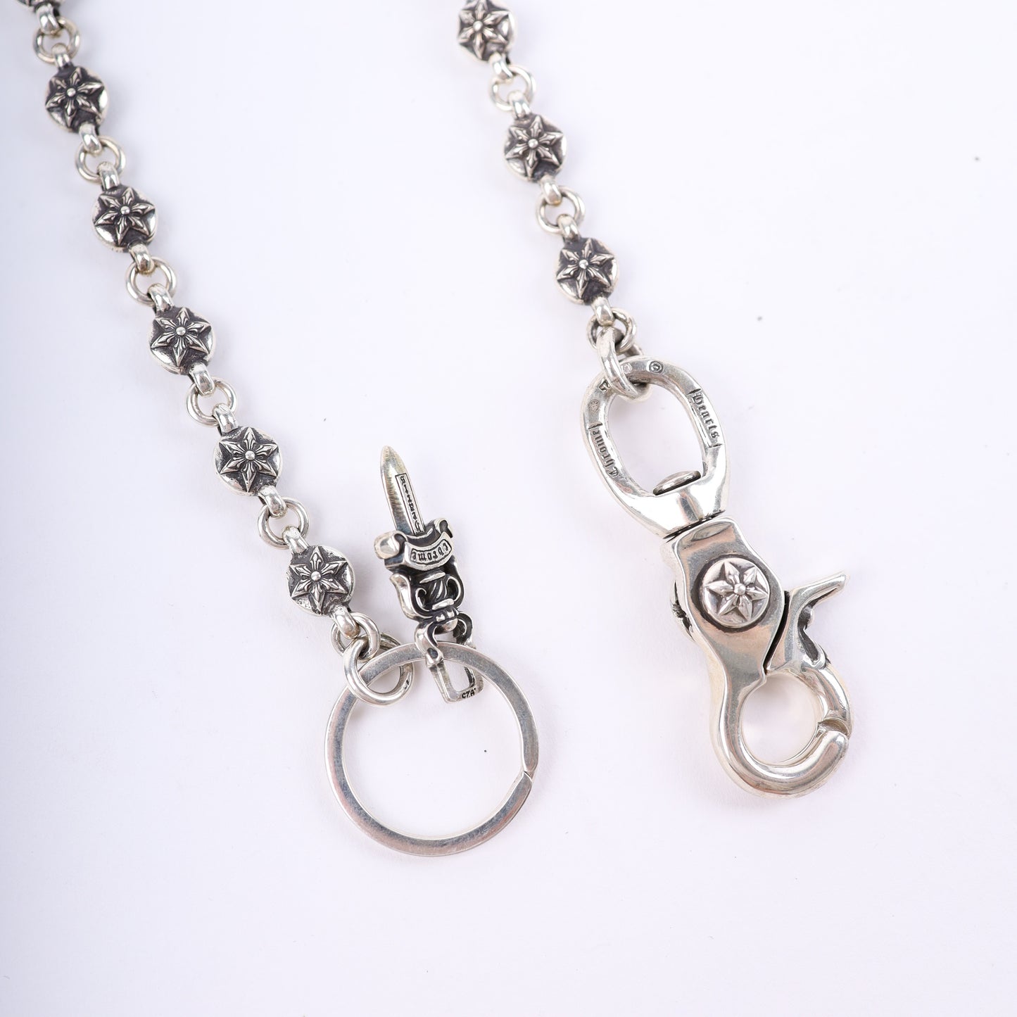 CHROME HEARTS STAR WALLET CHAIN WITH KEYRING 26 LINK