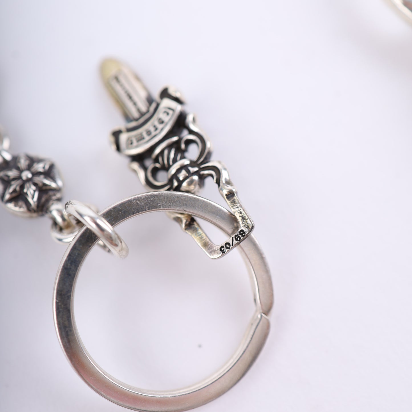 CHROME HEARTS STAR WALLET CHAIN WITH KEYRING 26 LINK