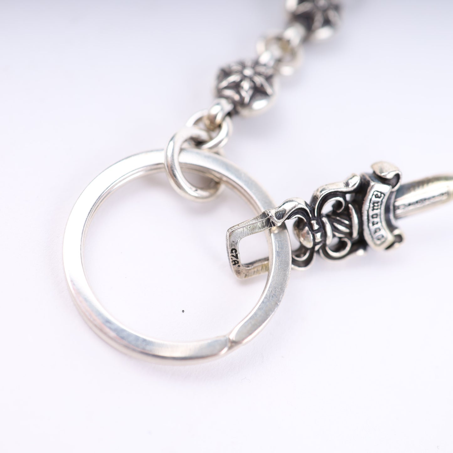 CHROME HEARTS STAR WALLET CHAIN WITH KEYRING 26 LINK