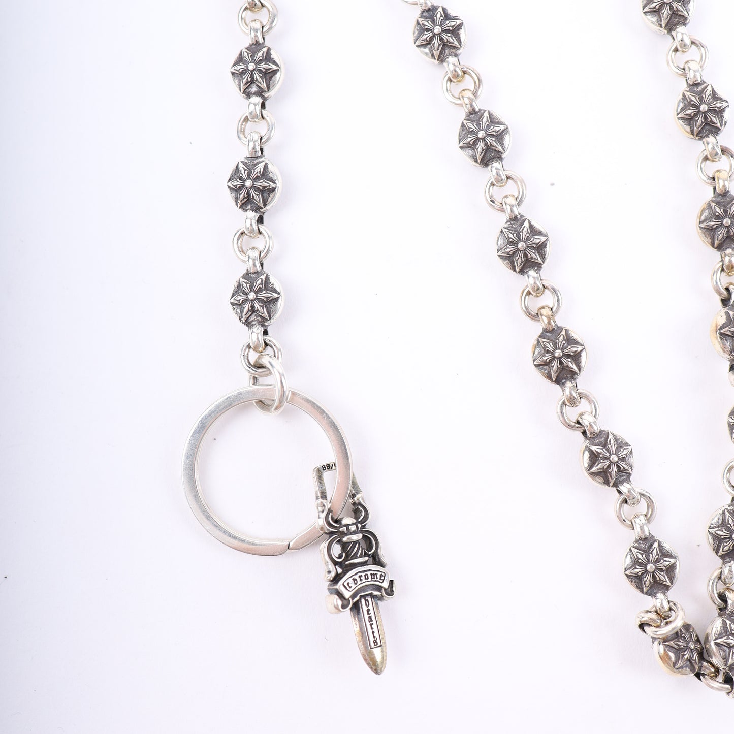 CHROME HEARTS STAR WALLET CHAIN WITH KEYRING 26 LINK