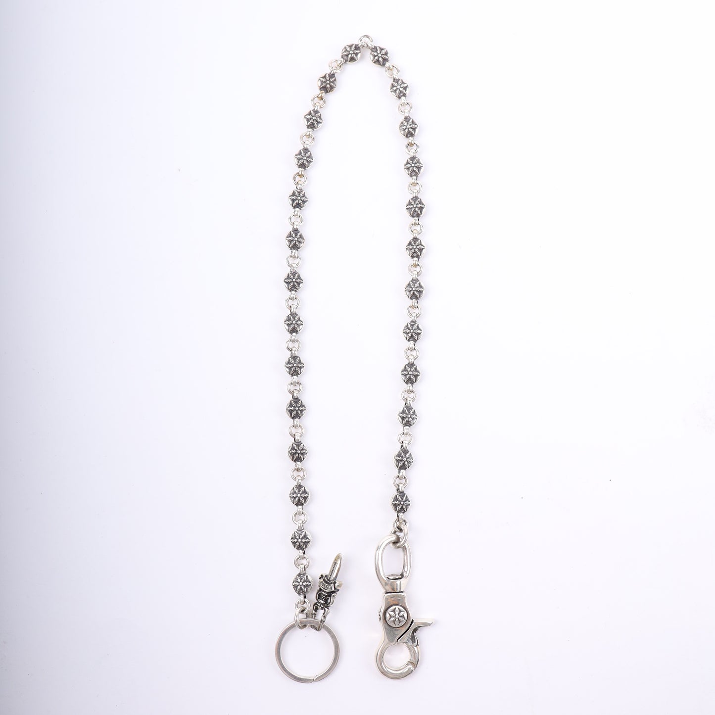 CHROME HEARTS STAR WALLET CHAIN WITH KEYRING 26 LINK