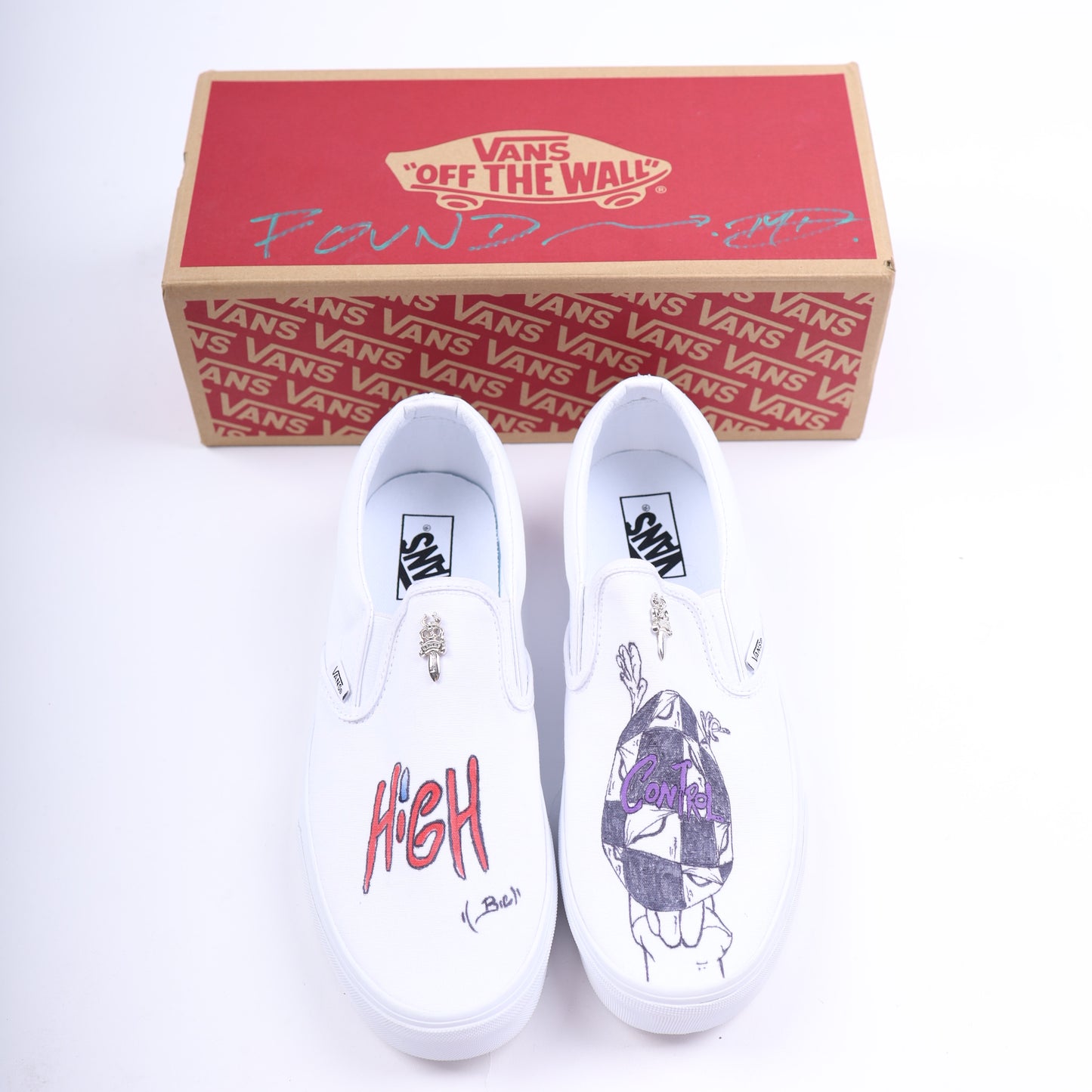 CHROME HEARTS X MATTY BOY HAND PAINTED VANS SLIP ONS