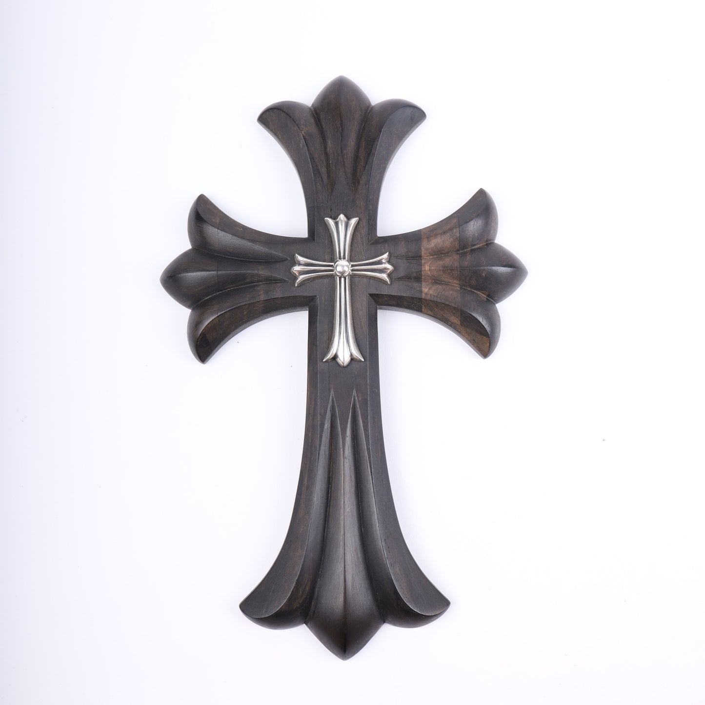 CHROME HEARTS EBONY CROSS WITH SILVER HARDWARE