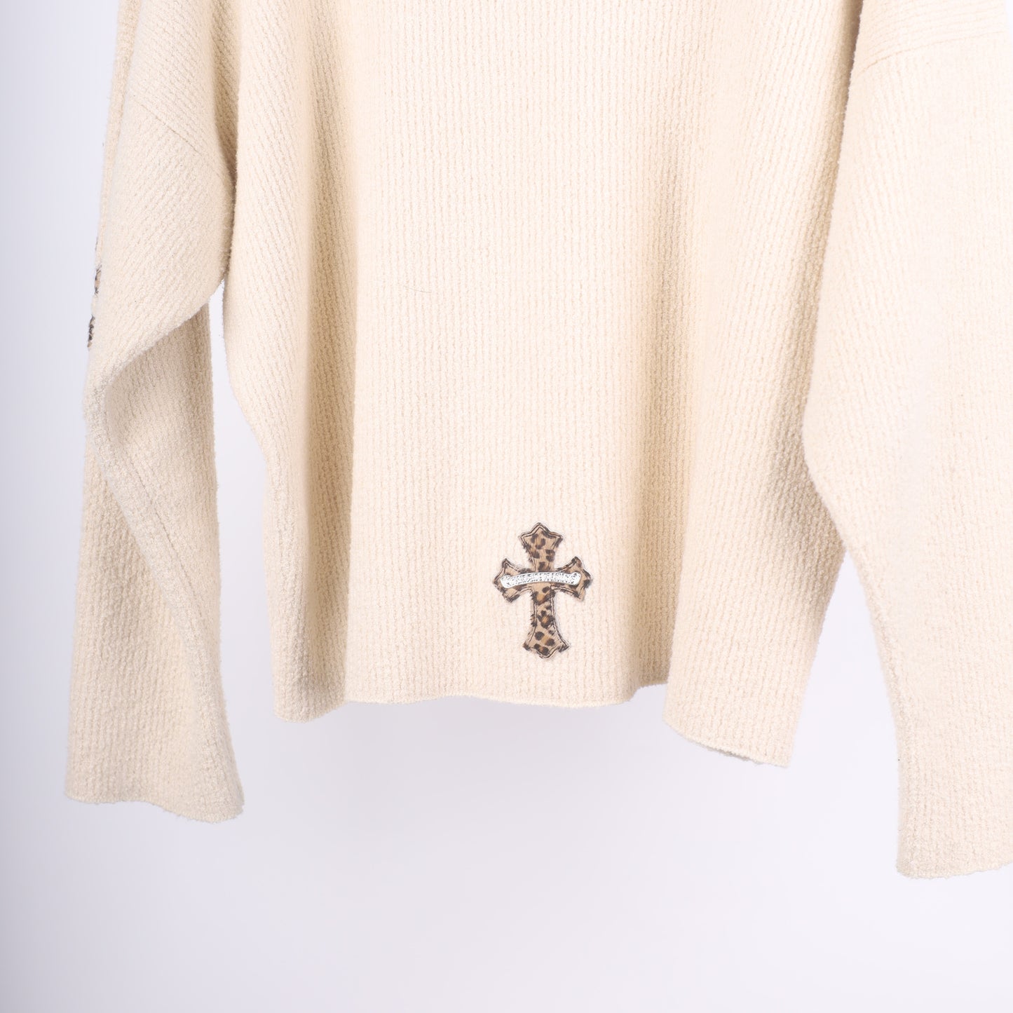 Chrome Hearts Pima Cotton Cheetah Patch Sweater