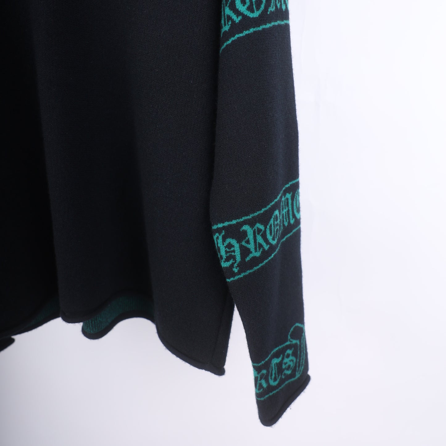 CHROME HEARTS GREEN CASHMERE SWEATER SIZE FREE/XL