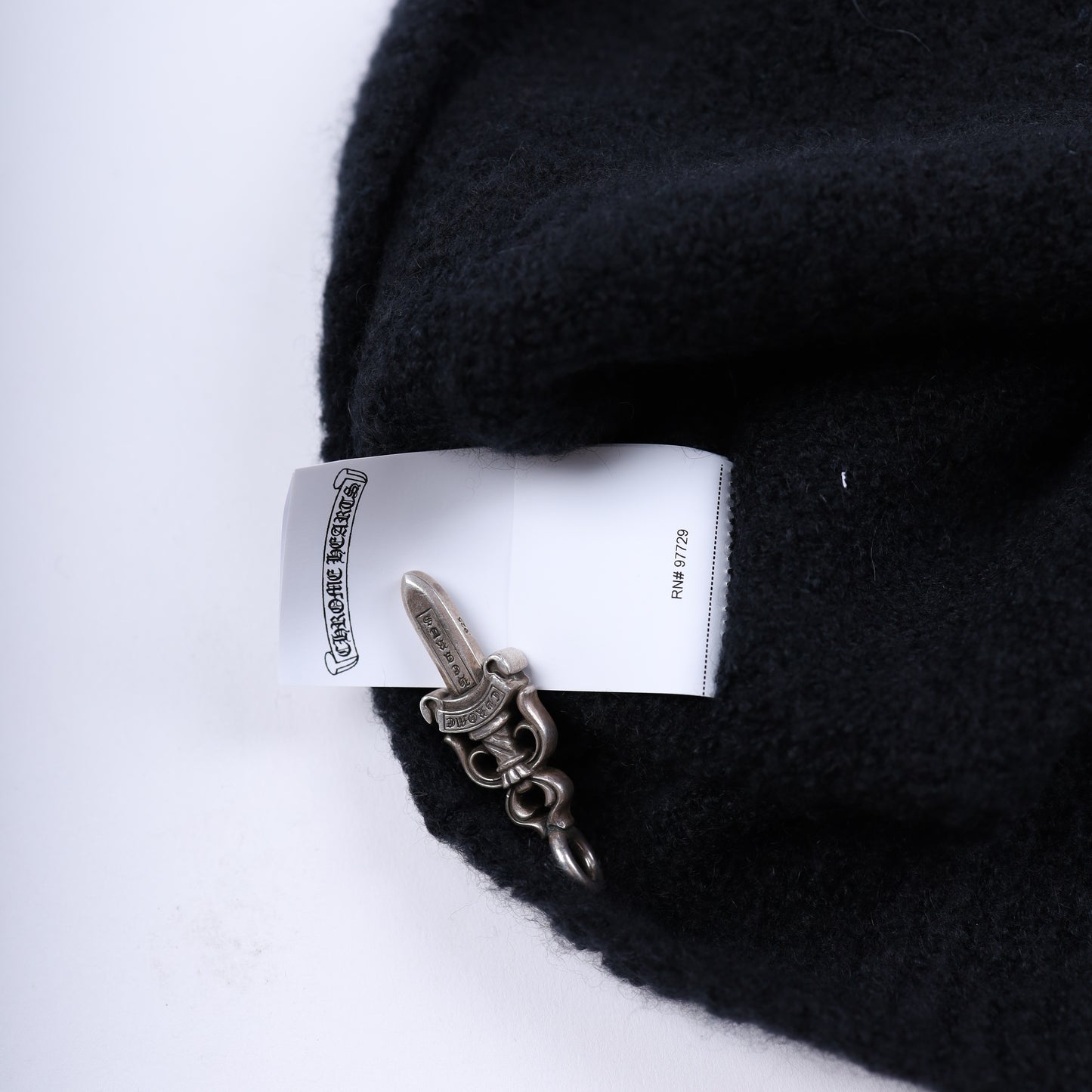 CHROME HEARTS CASHMERE SWEATER WITH LEAPOARD CROSS PATCH