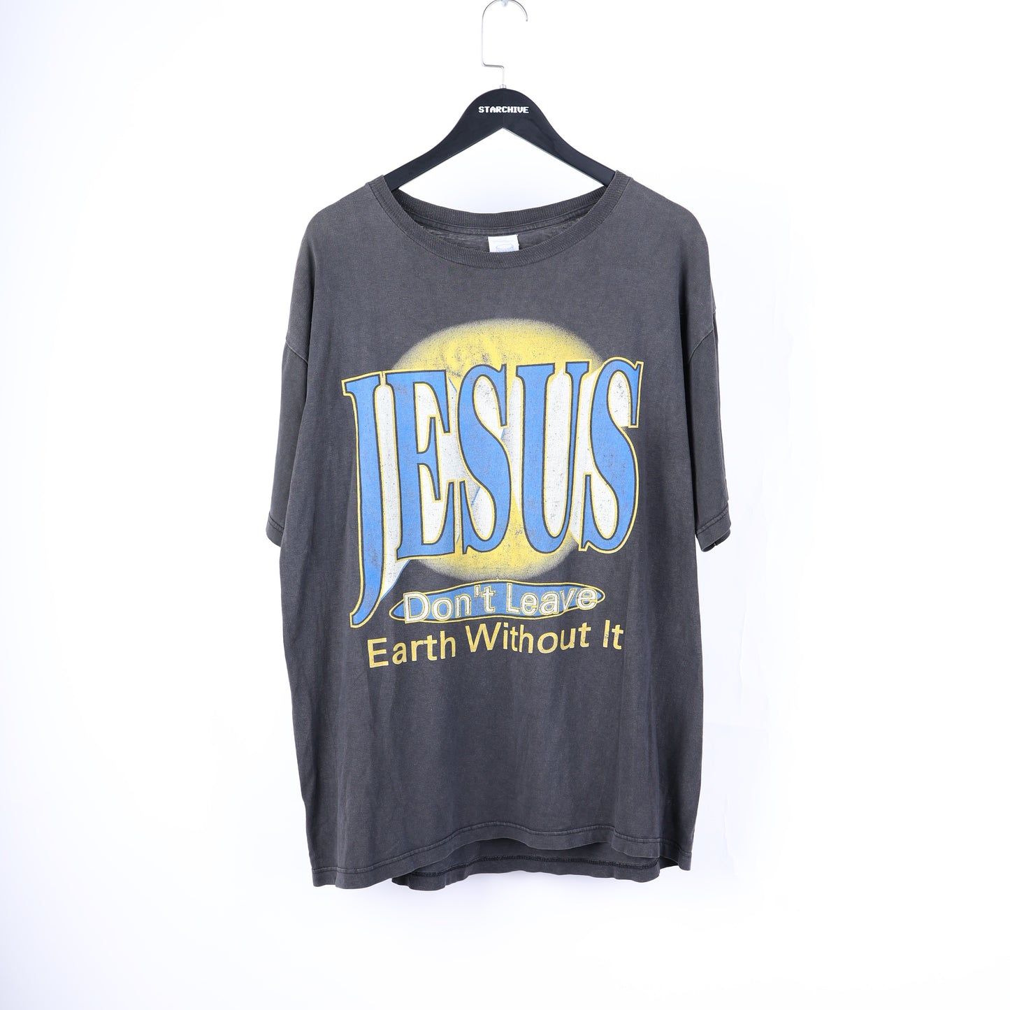 VINTAGE JESUS DON'T LEAVE EARTH WITHOUT IT FADED T-SHIRT