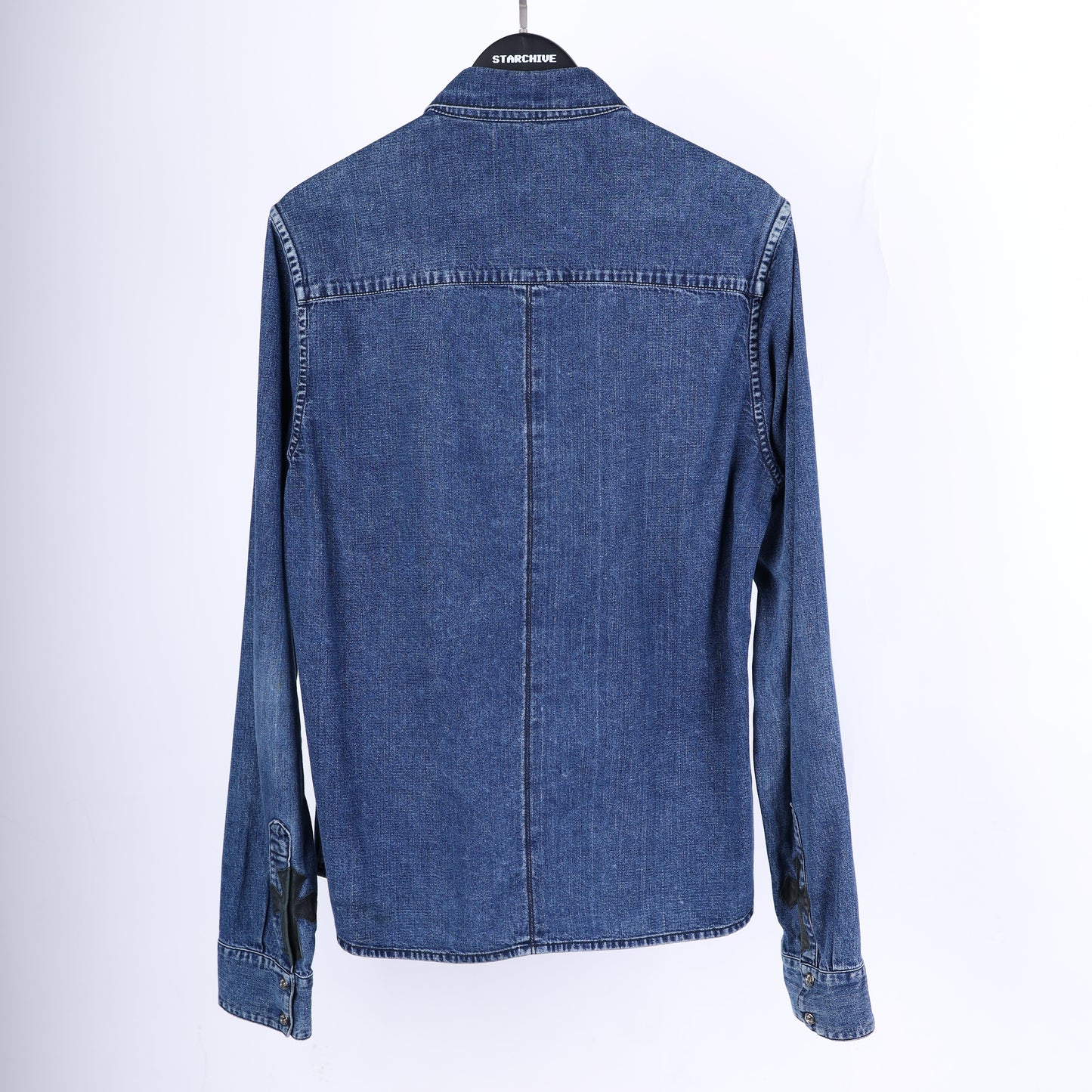CHROME HEARTS CROSS PATCH SLEEVE DENIM SHIRT