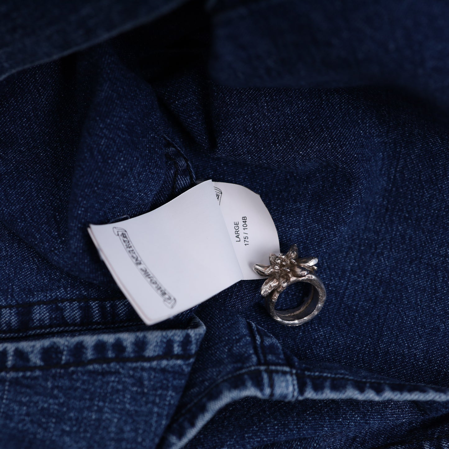 CHROME HEARTS CROSS PATCH SLEEVE DENIM SHIRT