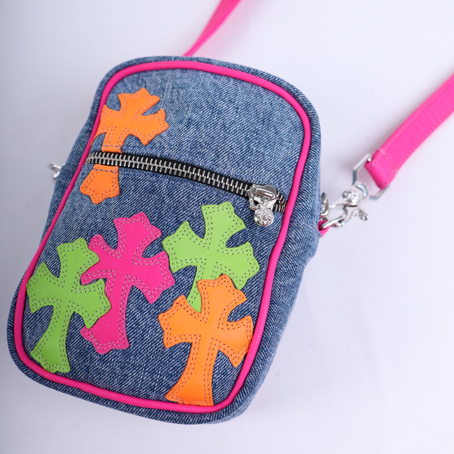CHROME HEARTS DENIM PATCH TAKA BAG