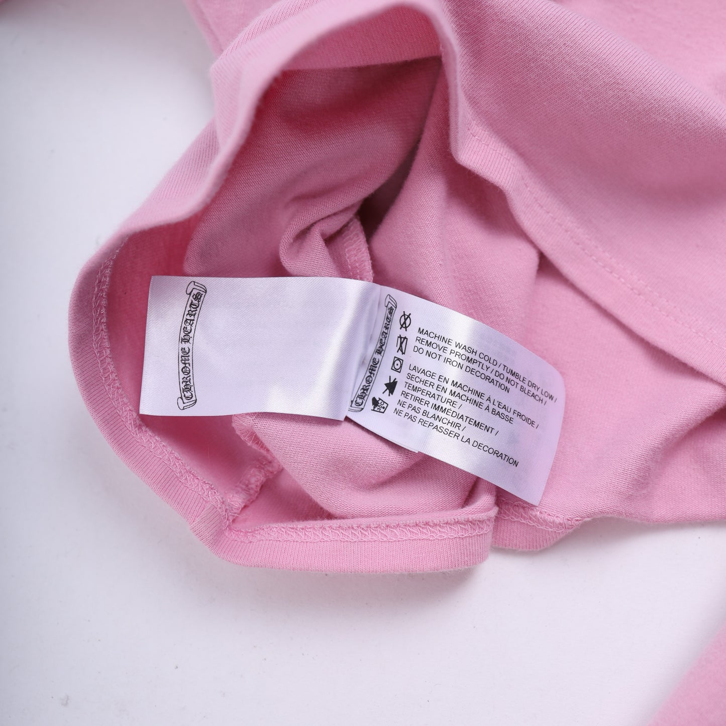 CH MATTY BOY PINK CROP TOP FLAMES