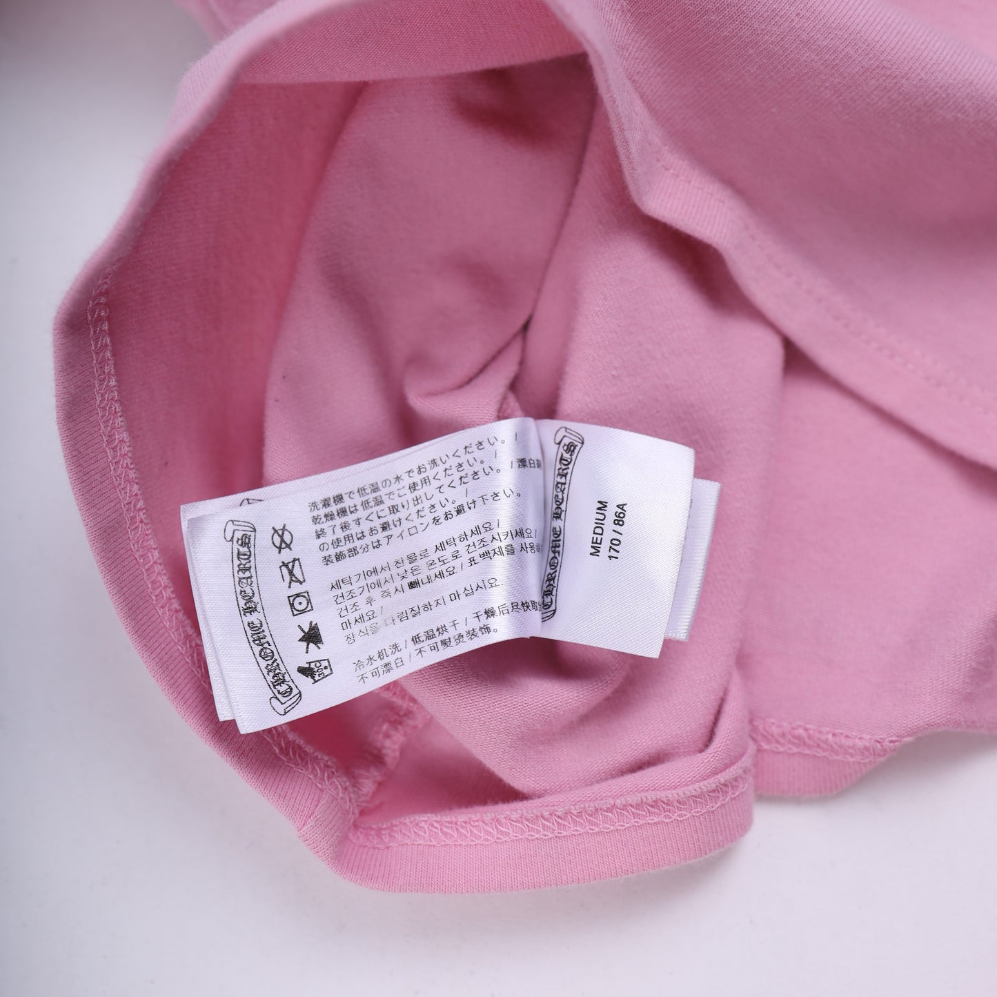 CH MATTY BOY PINK CROP TOP FLAMES