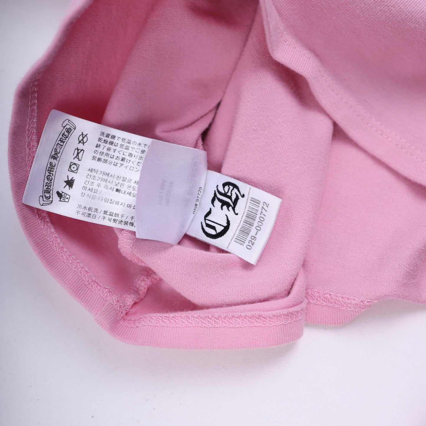 CH MATTY BOY PINK CROP TOP FLAMES