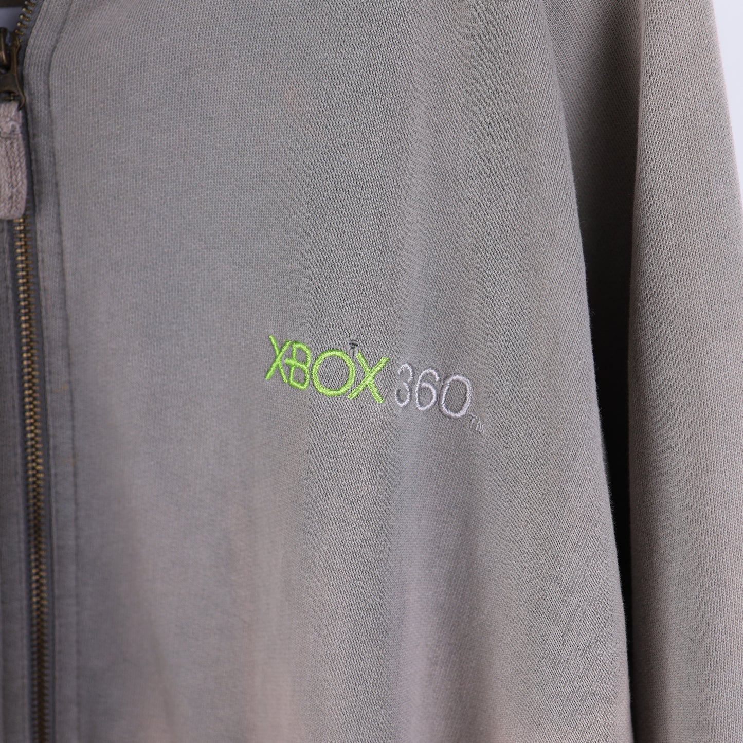 VINTAGE FADED XBOX 360 EMBRODIERED SAGE GREEN ZIP HOODIE