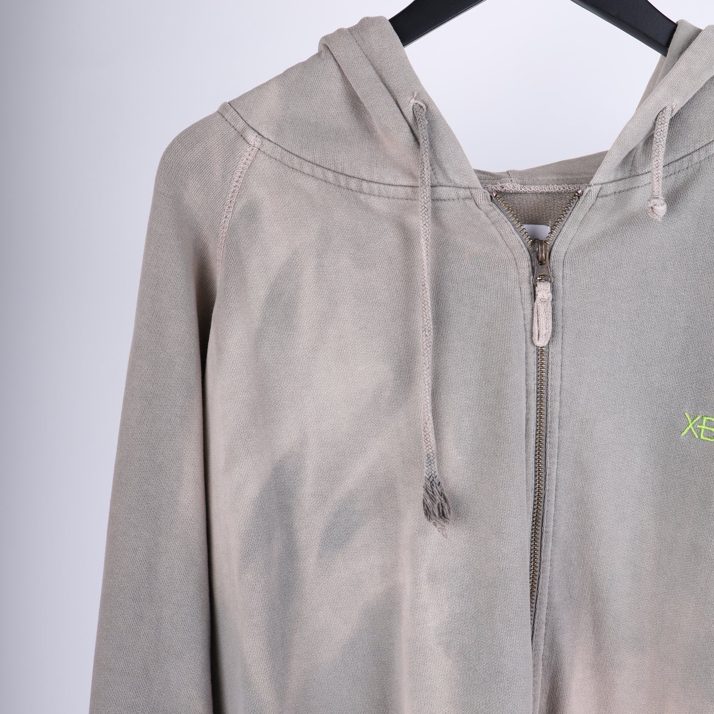 VINTAGE FADED XBOX 360 EMBRODIERED SAGE GREEN ZIP HOODIE