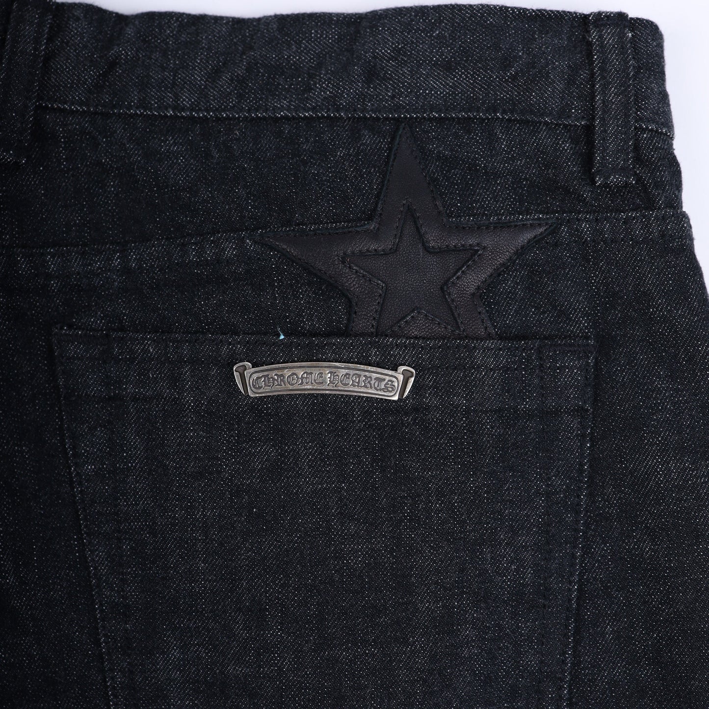 CHROME HEARTS STAR PATCH DENIM JEANS 38