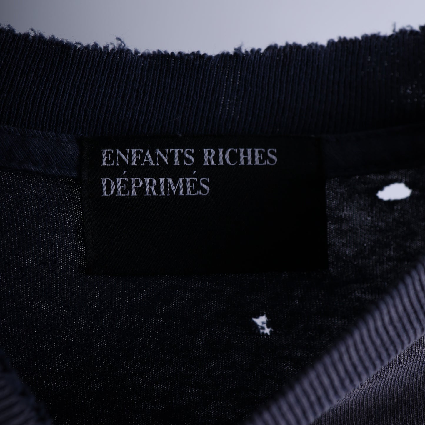 ERD THRASHED DESTROYED LOGO POCKET TEE FADED BLUE