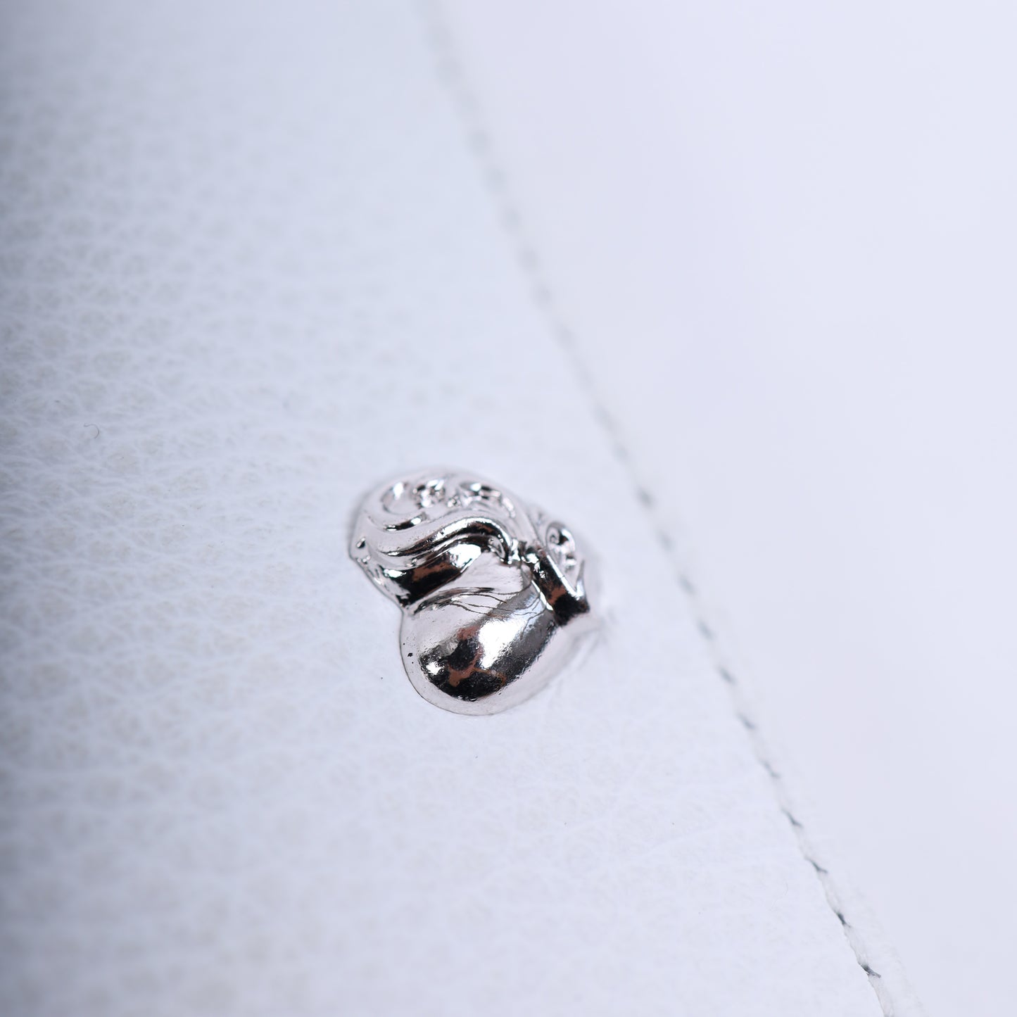WHITE CHROME HEARTS BIFOLD HEART WALLET RHODIUM PLATED