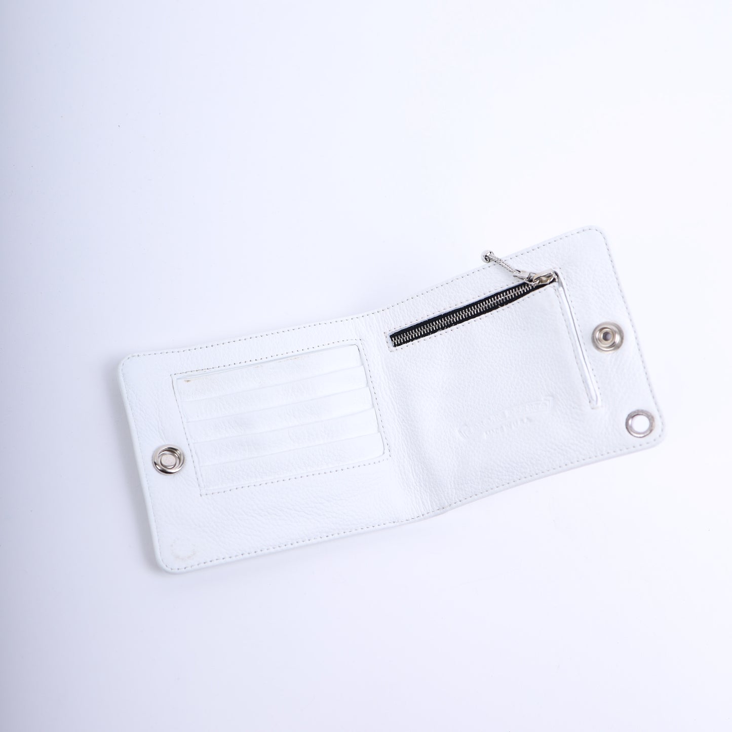 WHITE CHROME HEARTS BIFOLD HEART WALLET RHODIUM PLATED