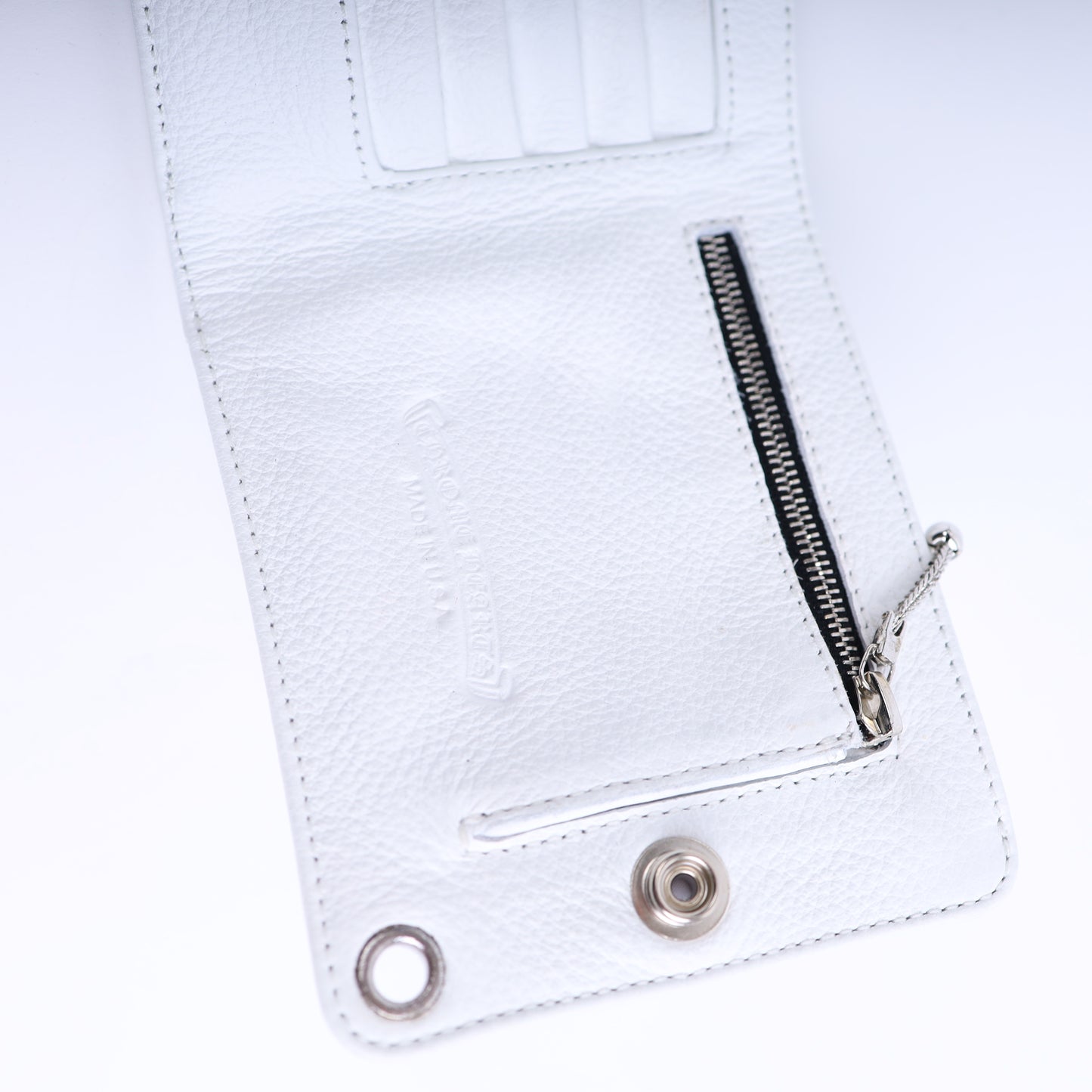 WHITE CHROME HEARTS BIFOLD HEART WALLET RHODIUM PLATED