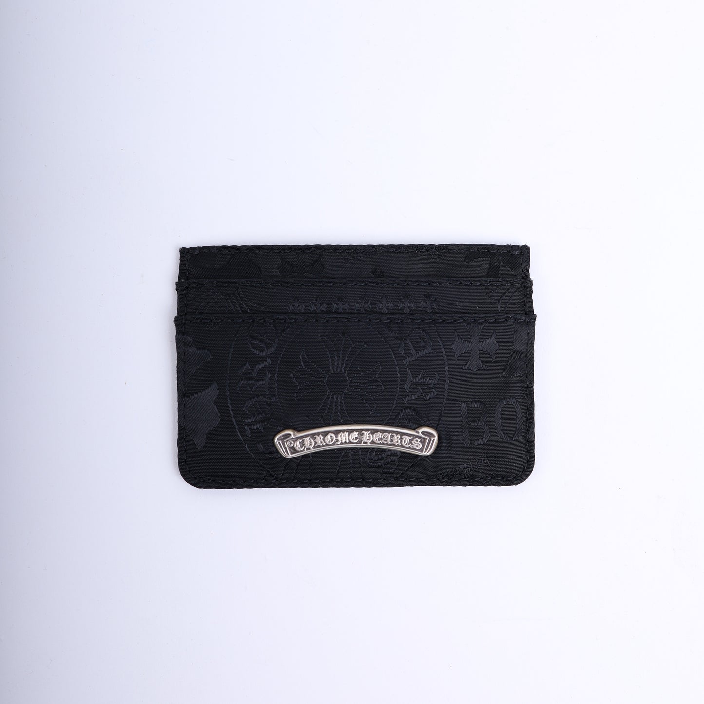 BLACK CHROME HEARTS NYLON STENCIL CARD HOLDER