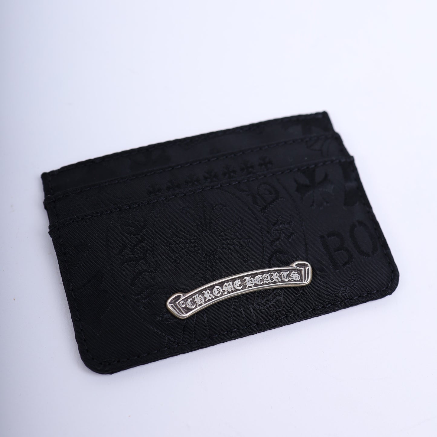 BLACK CHROME HEARTS NYLON STENCIL CARD HOLDER