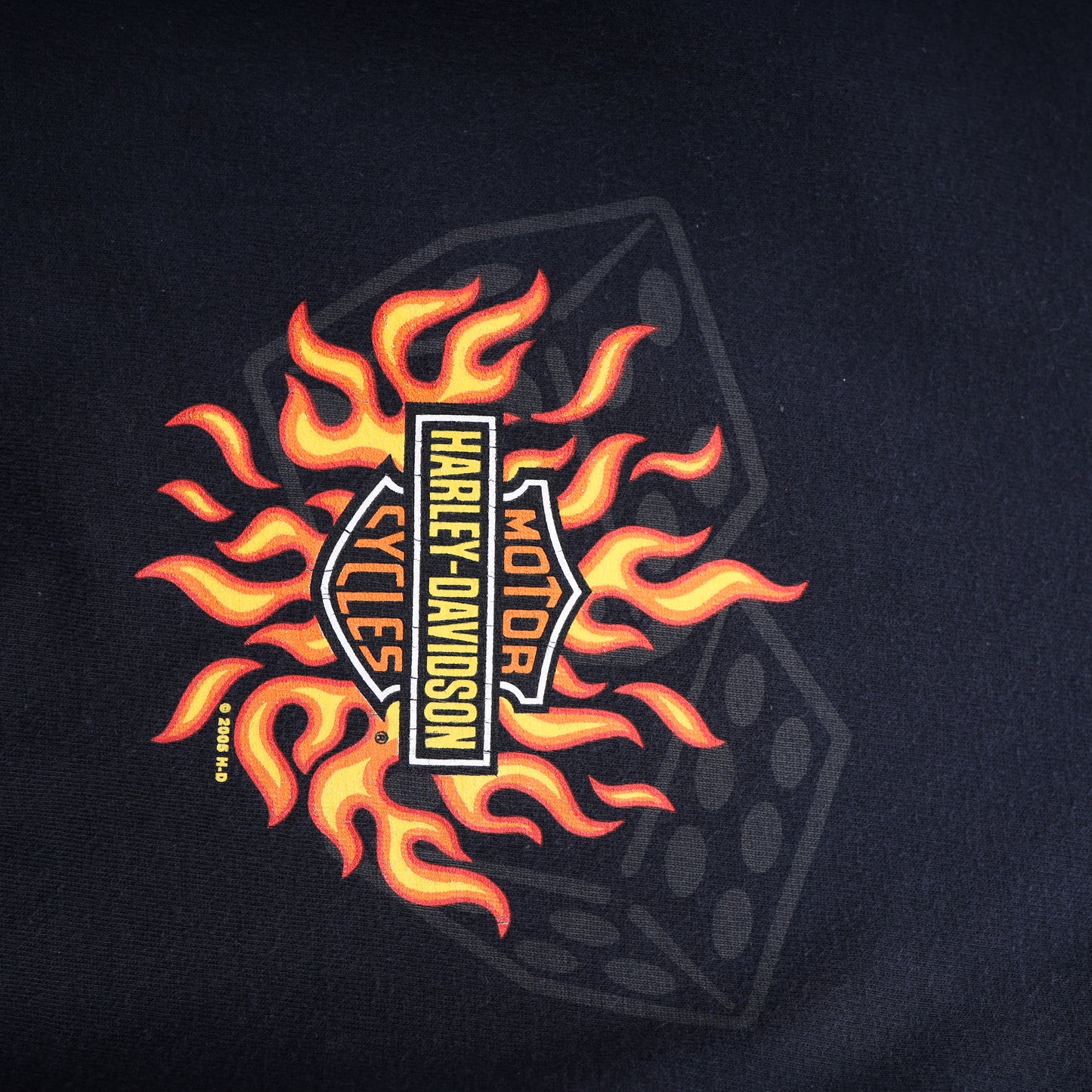 VINTAGE HARLEY DAVIDSON DICE FLAME LONG SLEEVE