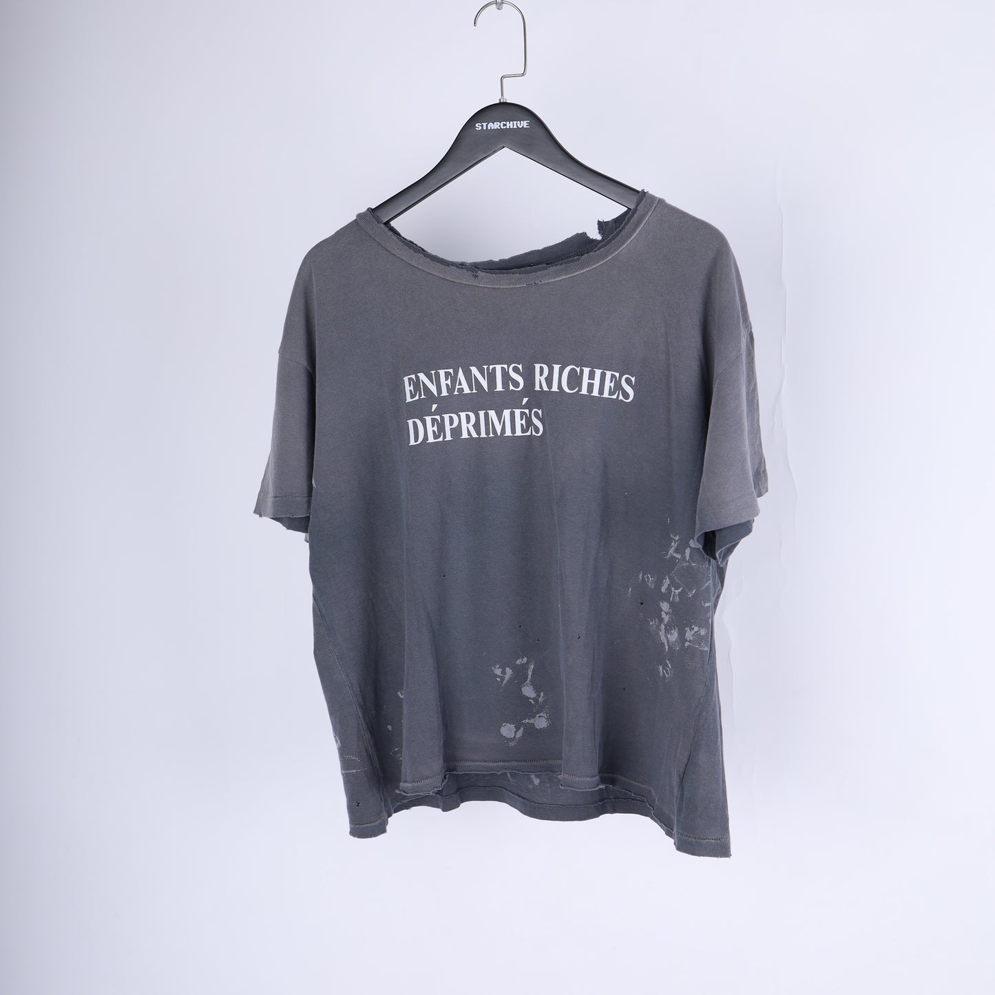ERD GREY PAINTED LOGO TSHIRT SZ L