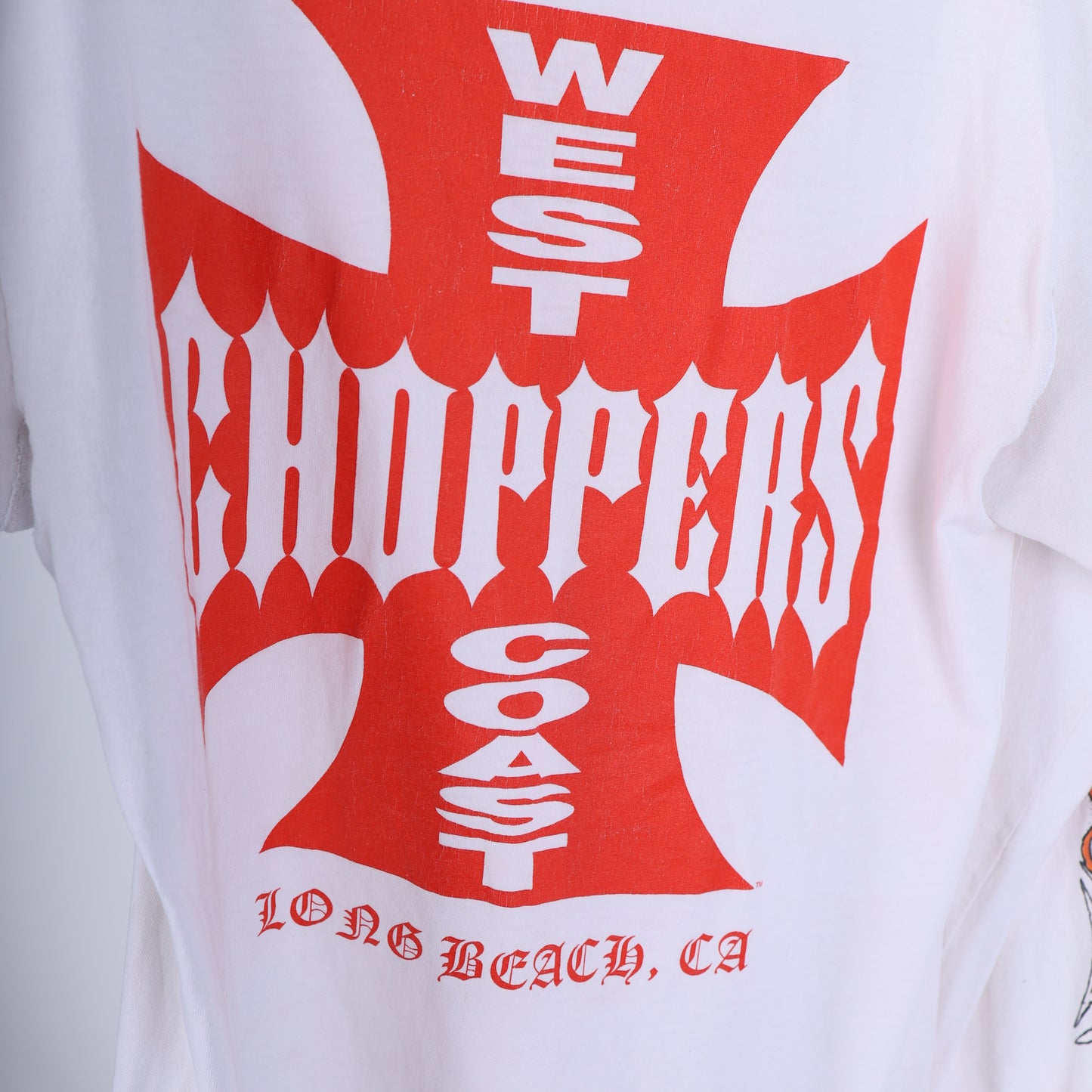 VINTAGE WHITE WEST COAST CHOPPERS WCC FLAME LONG SLEEVE