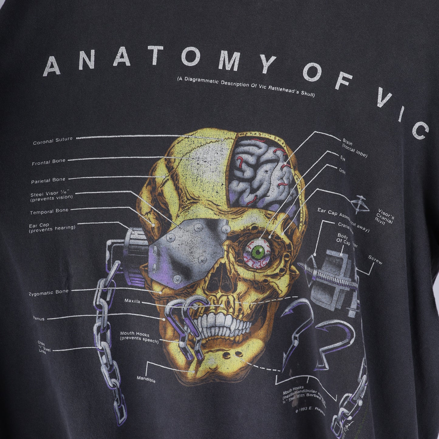 VINTAGE ANATOMY OF VIC RATTLEHEAD MEGADETH VINTAGE T-SHIRT