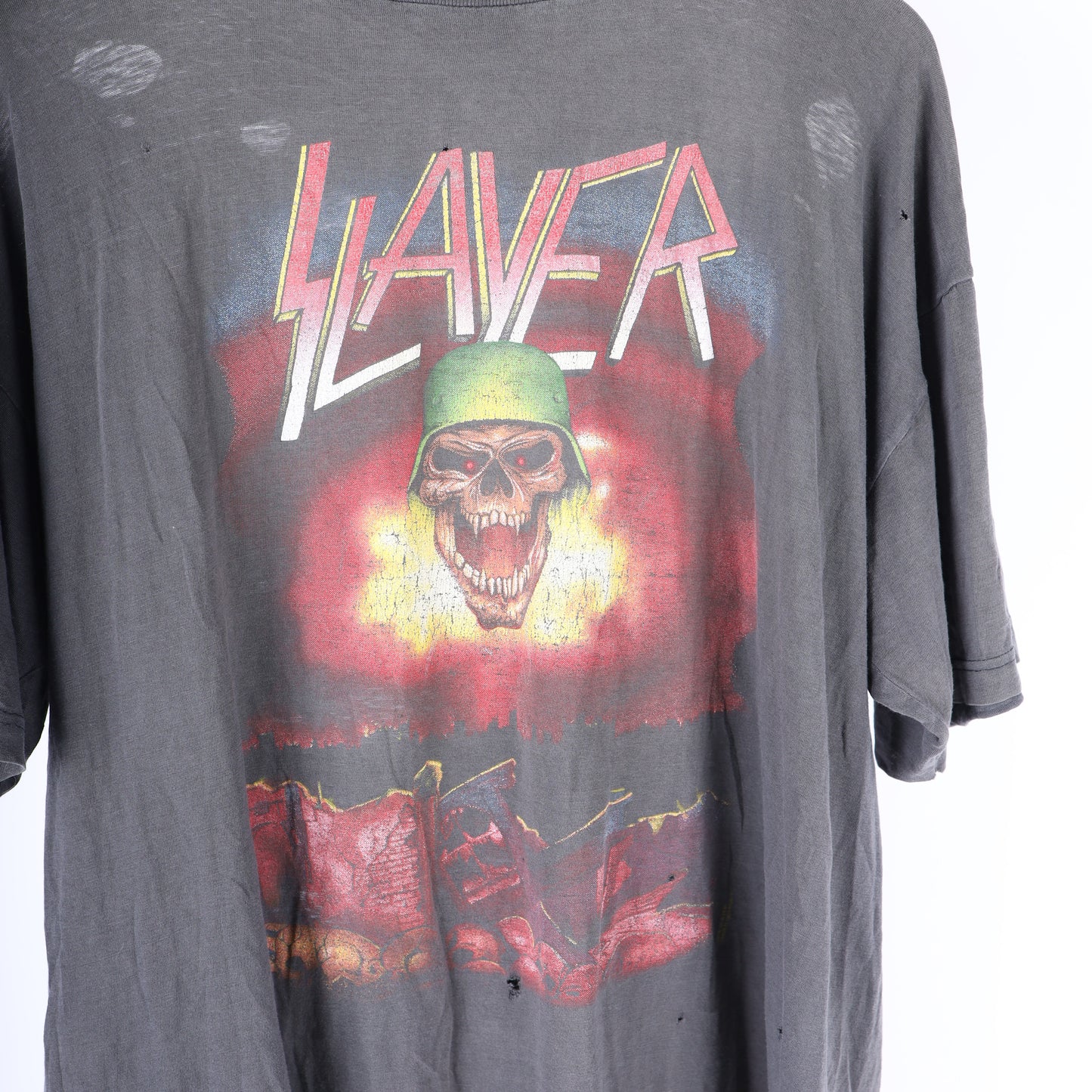 VINTAGE FADED 90S THRASHED SLAYER T-SHIRT