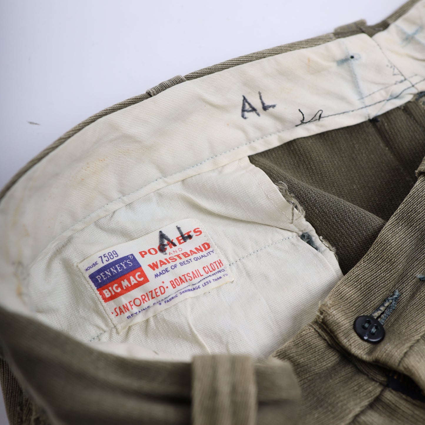 GREEN 1950S TRUE VINTAGE WORK PANTS