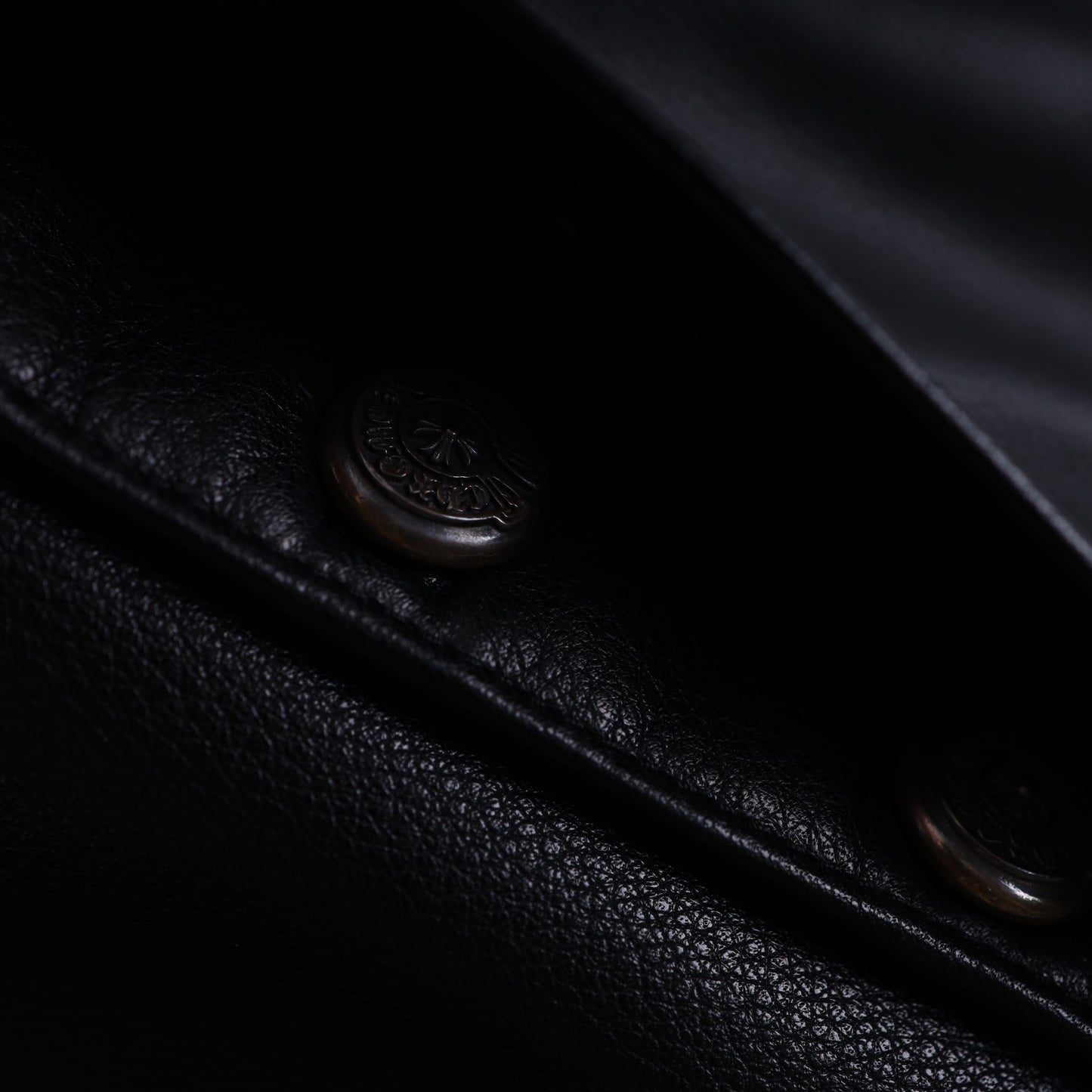 CHROME HEARTS BLUE FLEUR ST. BARTHS EXCLUSIVE LEATHER PANTS