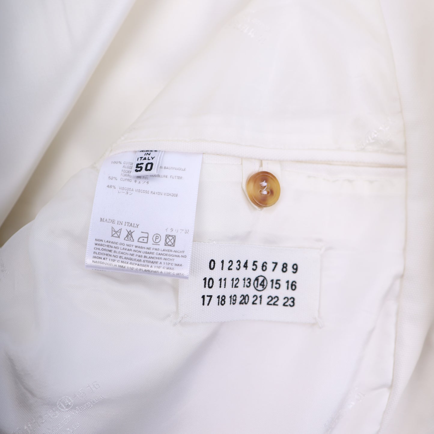 Maison Margiela White 5 Zip Moto Jacket