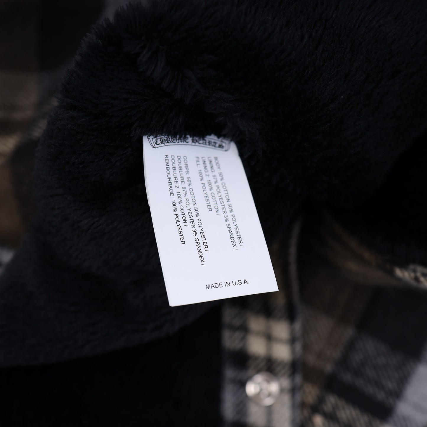Chrome Hearts Green/ Brown Sherpa Lined Flannel
