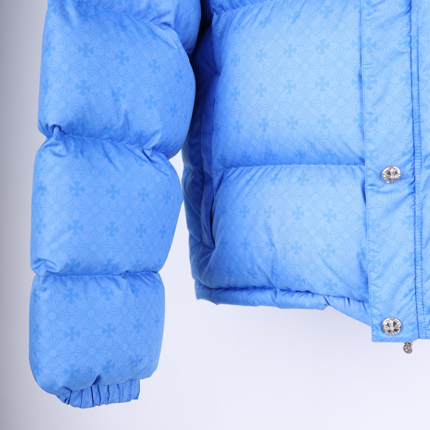 CHROME HEARTS BLUE PLUS MONOGRAM DOWN PUFFER JACKET