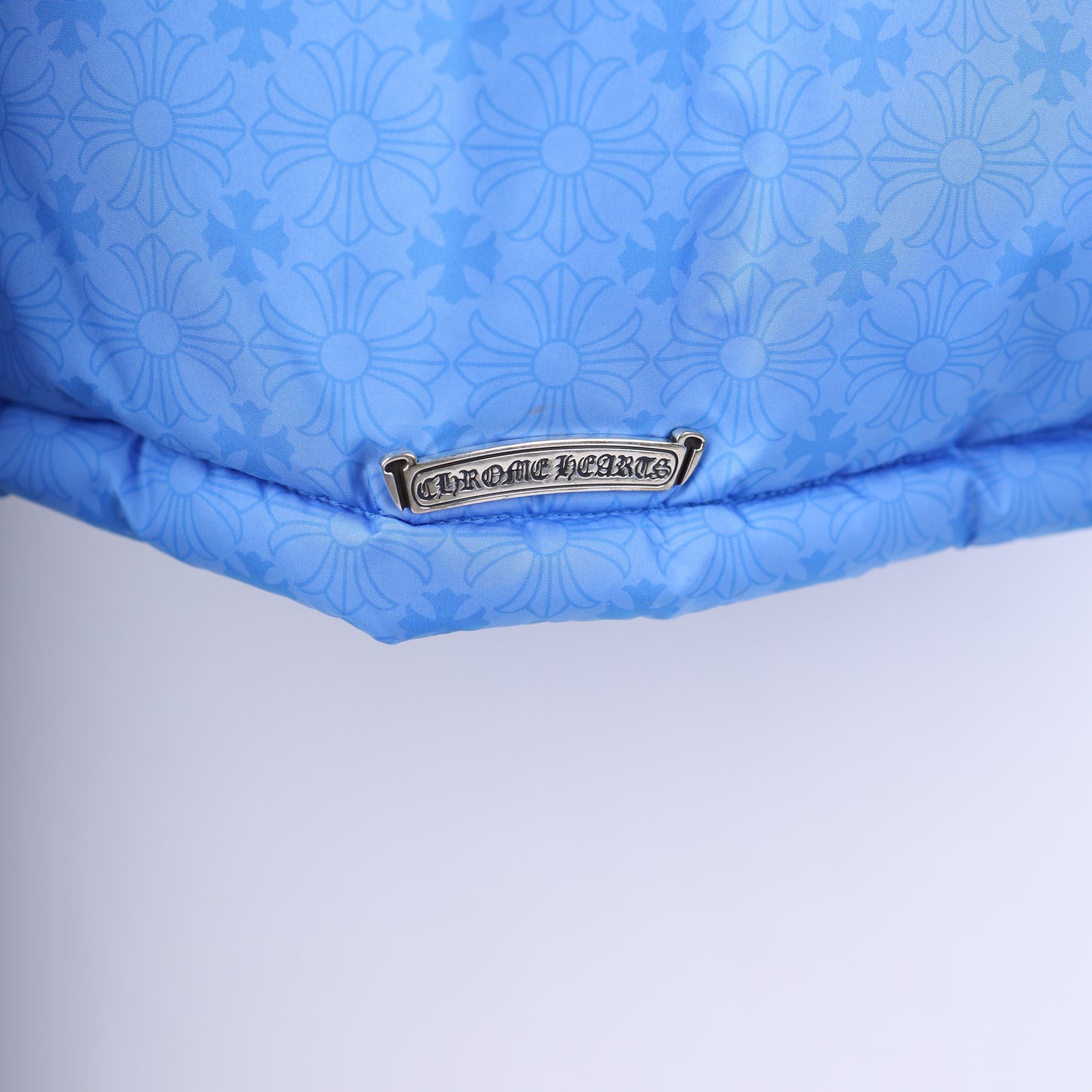CHROME HEARTS BLUE PLUS MONOGRAM DOWN PUFFER JACKET