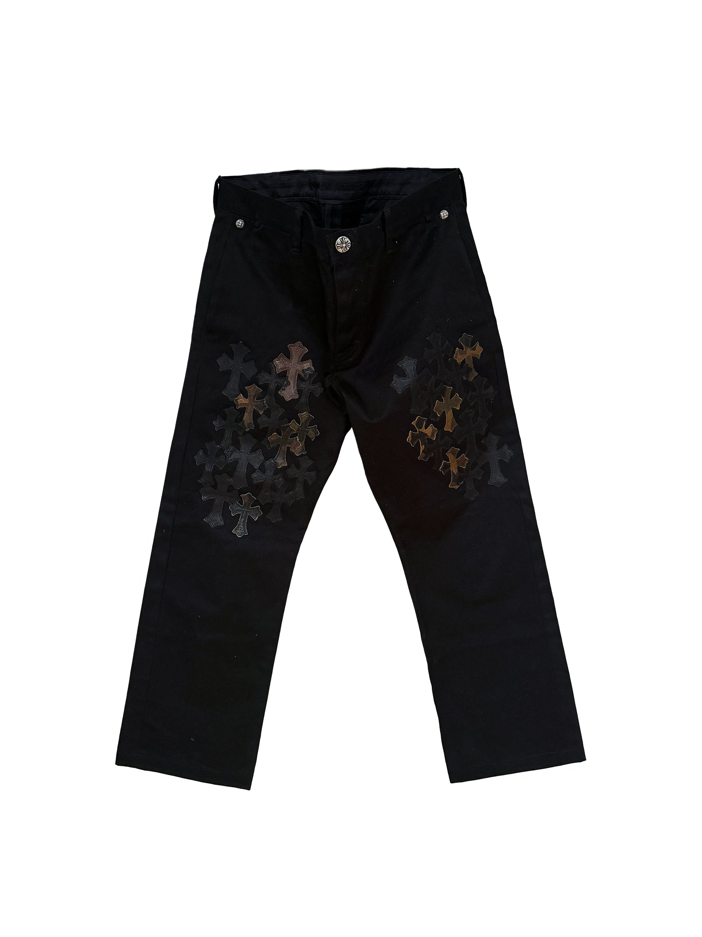 Chrome Hearts Army Camo Cross Patch Black Chino Pants