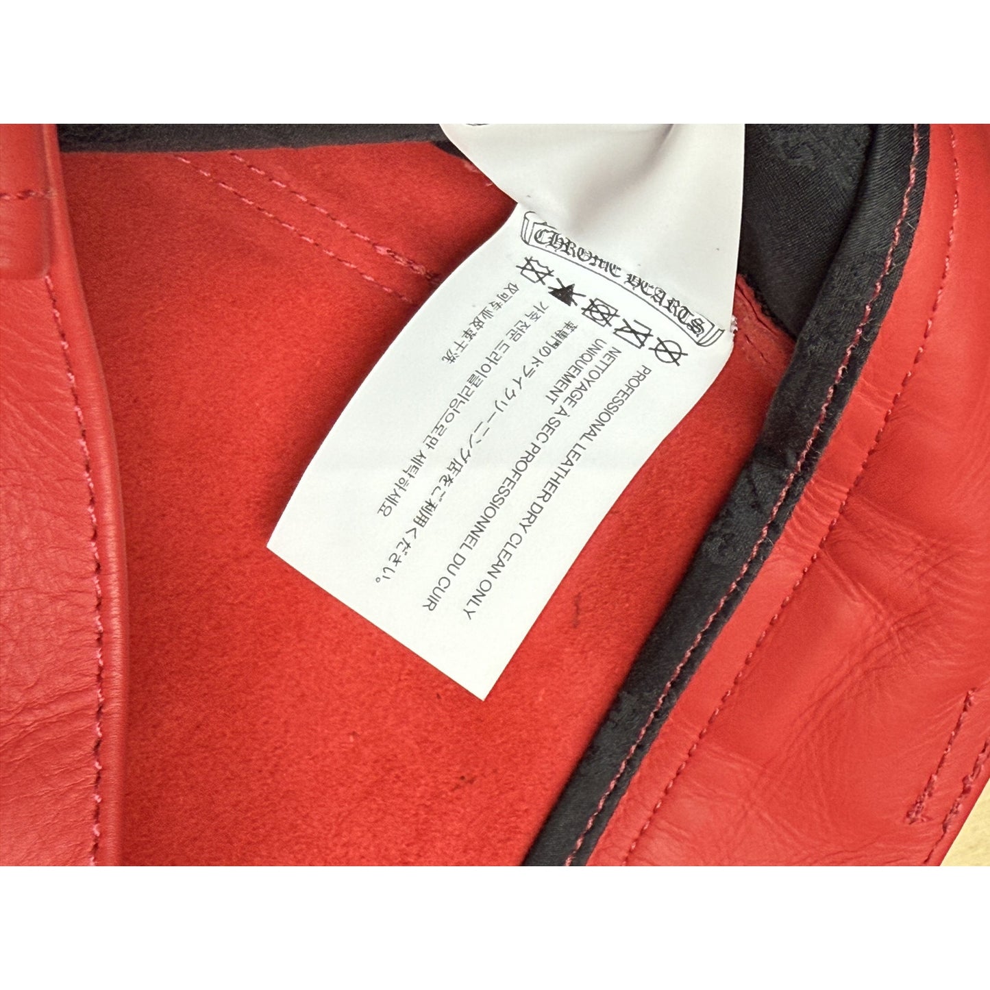 CHROME HEARTS RED LEATHER FLEUR SHORTS RARE