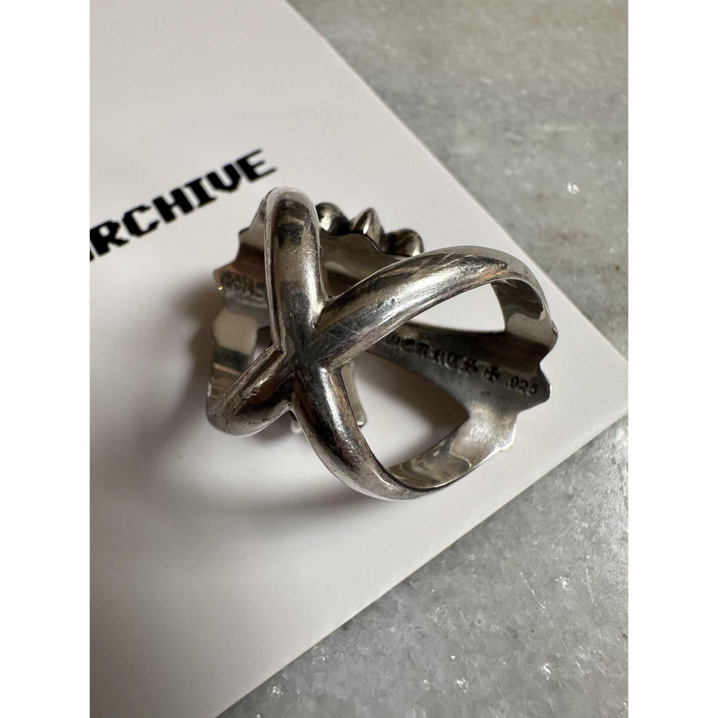 CHROME HEARTS SILVER PAVE DIAMOND INFINITY RING SIZE 8