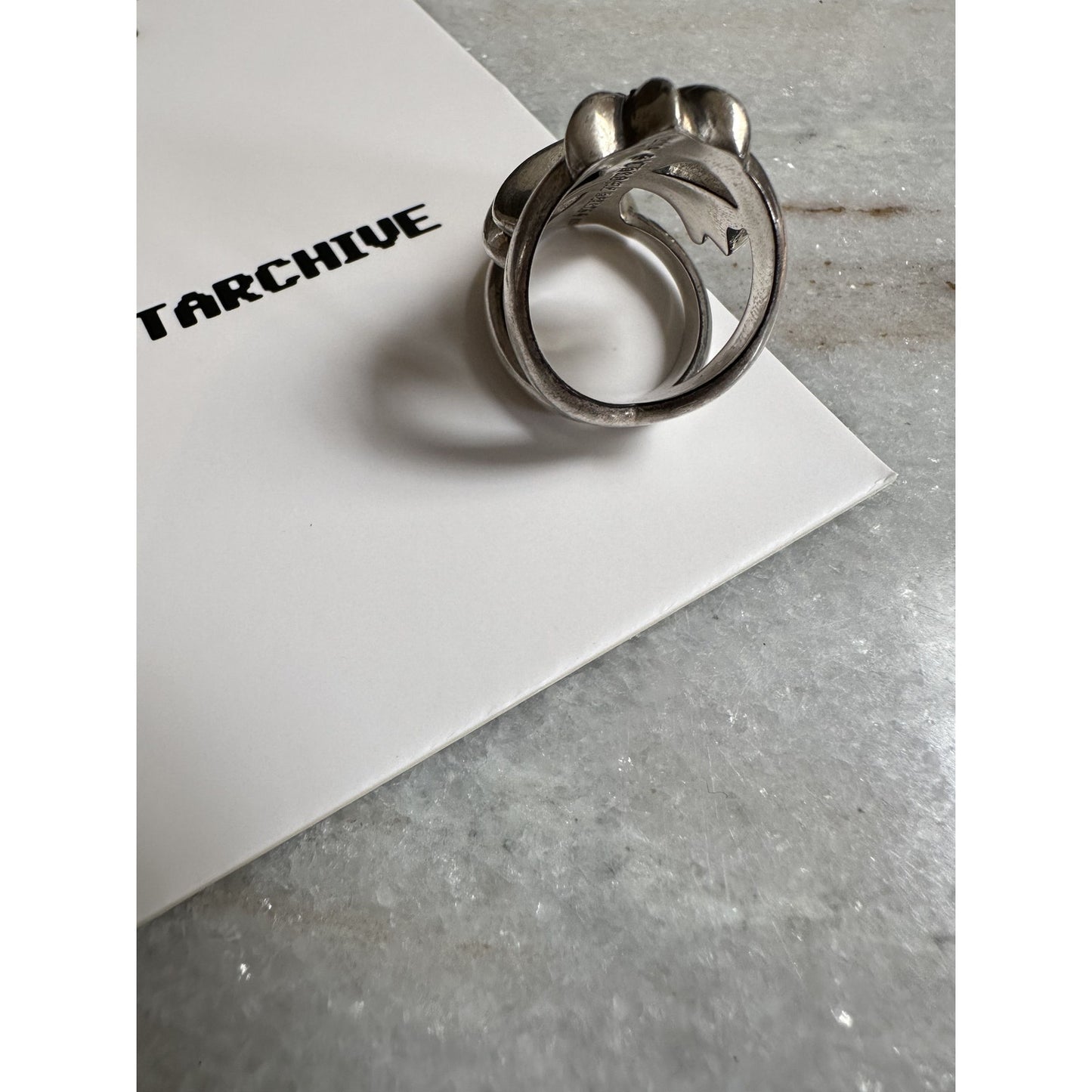CHROME HEARTS SILVER PAVE DIAMOND INFINITY RING SIZE 8