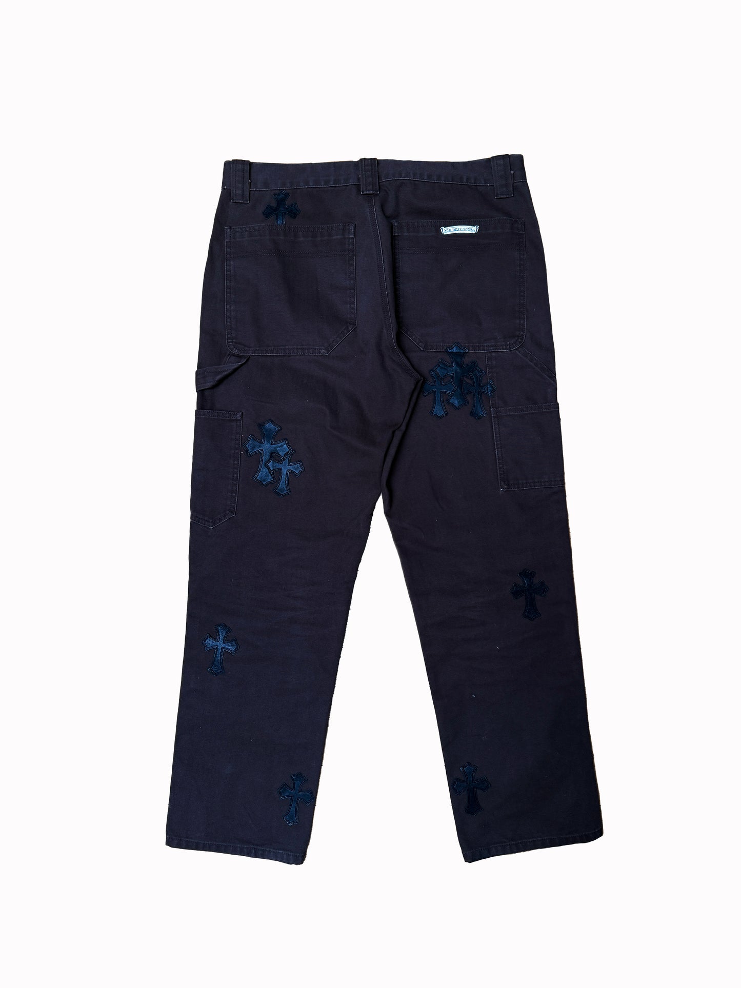 Chrome Hearts Black Brown Carpenters With Black Cross Patches